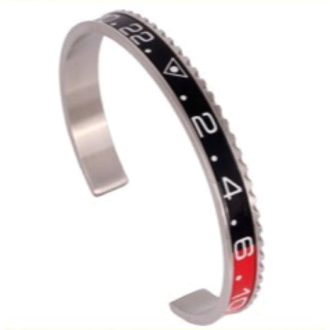 Black & Red Silver Speedometer Bracelet