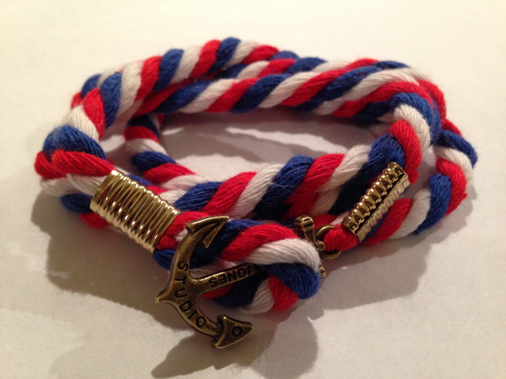 Gold Anchor Double Wrap Naval Bracelet