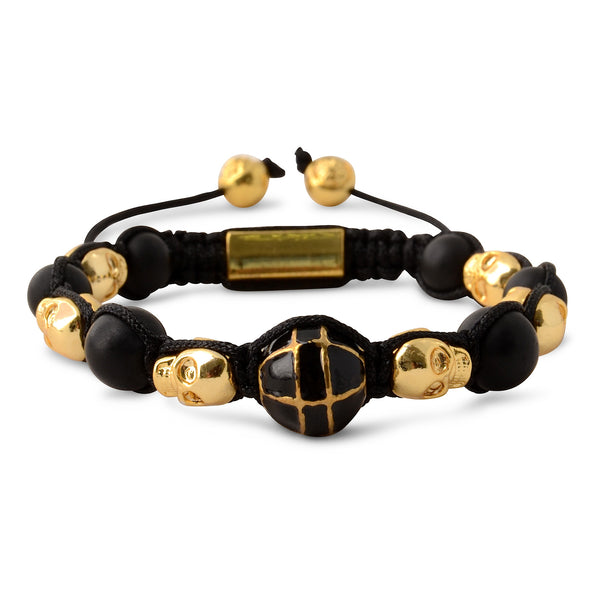 Gold & Black Skull Bracelet