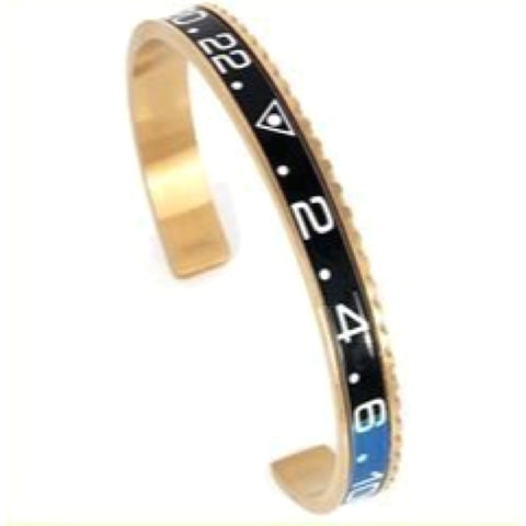 Black & Blue Gold Speedometer Bracelet