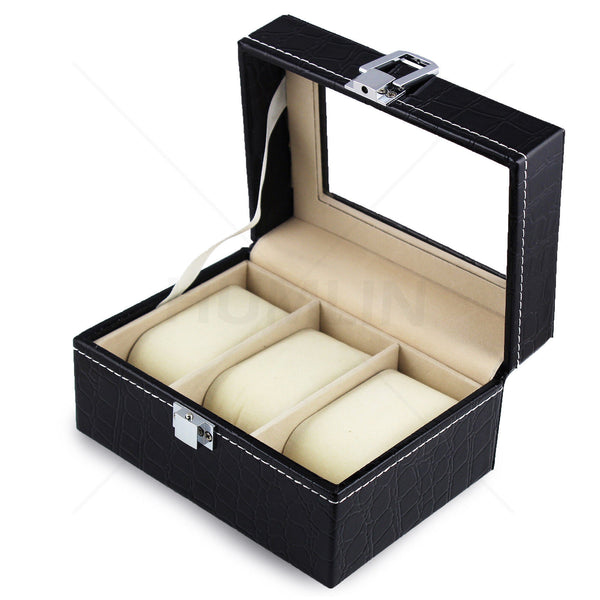 Deluxe Crocodile Leather Watch Display Case